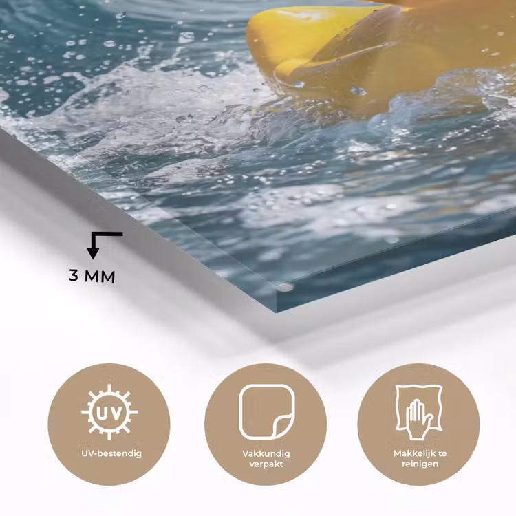 Badeend - Stoer - Golven plexiglas 5mm klein -sfeer2