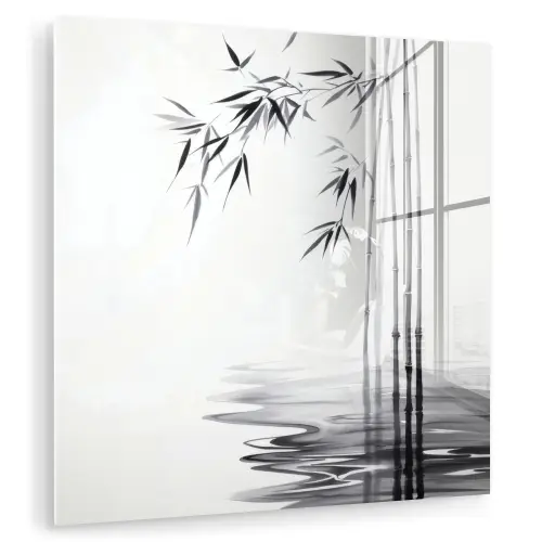 Bamboestammen - Water - Minimalistisch - Wit plexiglas 5mm klein -zzzproduct_nieuw
