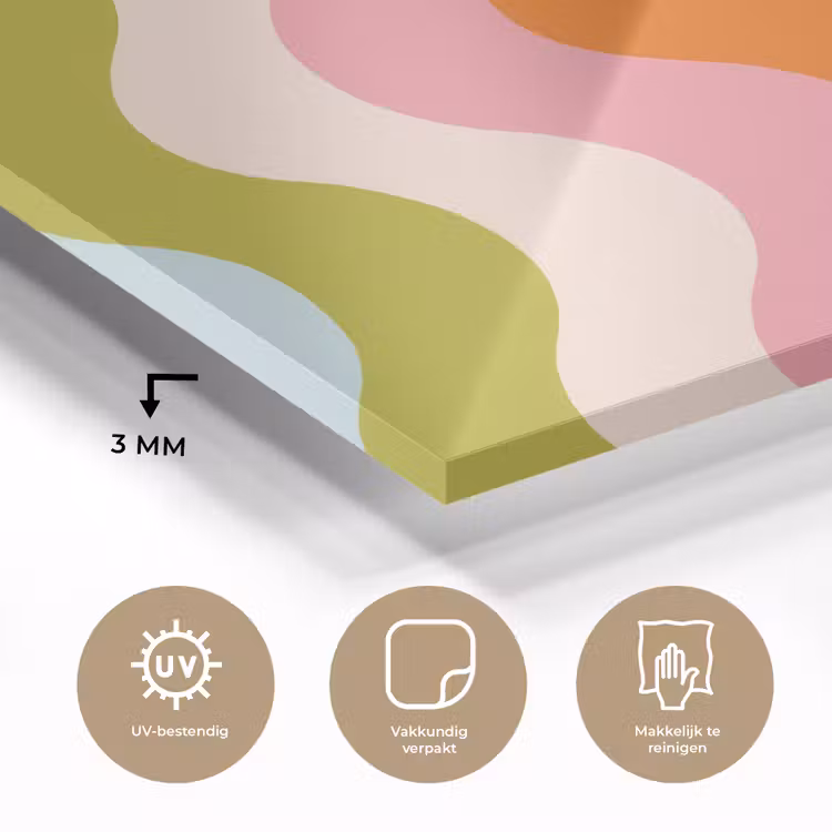 Banen - Golven - Kleurrijk - Verticaal plexiglas 5mm klein -sfeer2