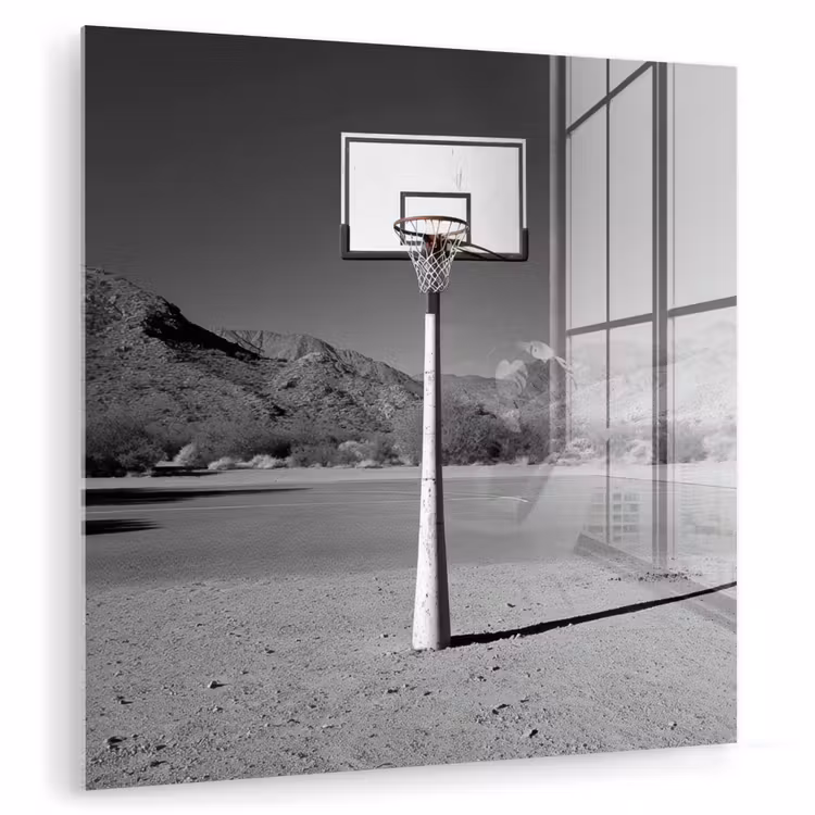 Basketbalpaal - Landschap - Zand - Wit plexiglas 5mm klein -zzzproduct_nieuw