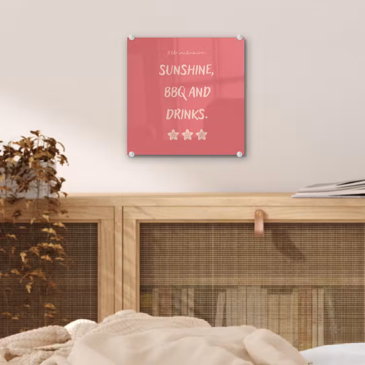 BBQ - Quote - Roze - Zomer plexiglas 5mm klein -sfeer4