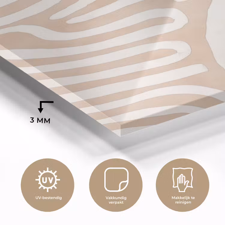 Beige - Aardspatroon plexiglas 5mm klein -sfeer2