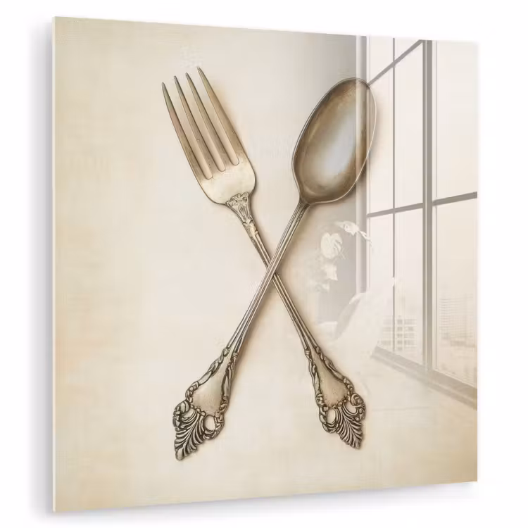 Beige - Vintage - Bestek plexiglas 5mm klein -zzzproduct_nieuw