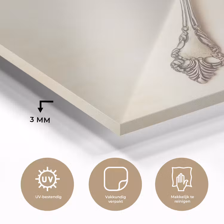 Beige - Vintage - Bestek plexiglas 5mm klein -sfeer2