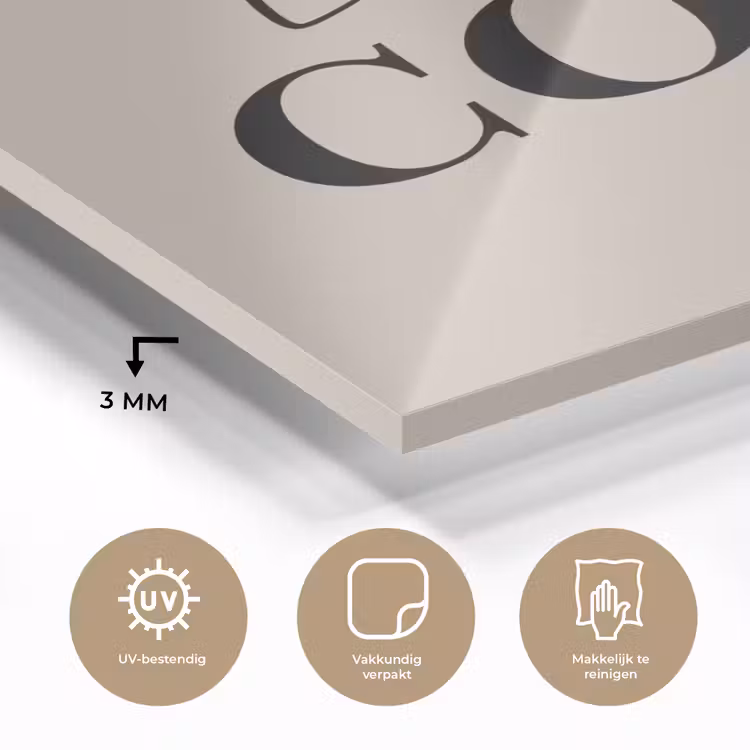 Beige - Winter - Quote - Cozy plexiglas 5mm klein -sfeer2