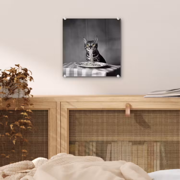 Bengaal - Kat - Tafelkleed - Zwart - Wit - Dier plexiglas 5mm klein -sfeer4