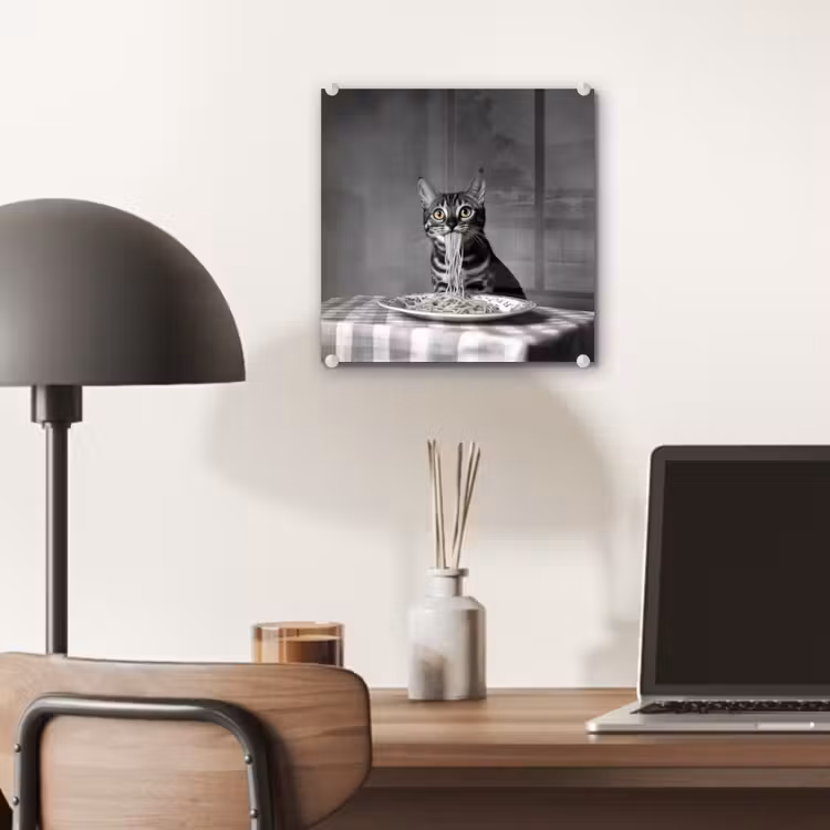 Bengaal - Kat - Tafelkleed - Zwart - Wit - Dier plexiglas 5mm klein -sfeer6