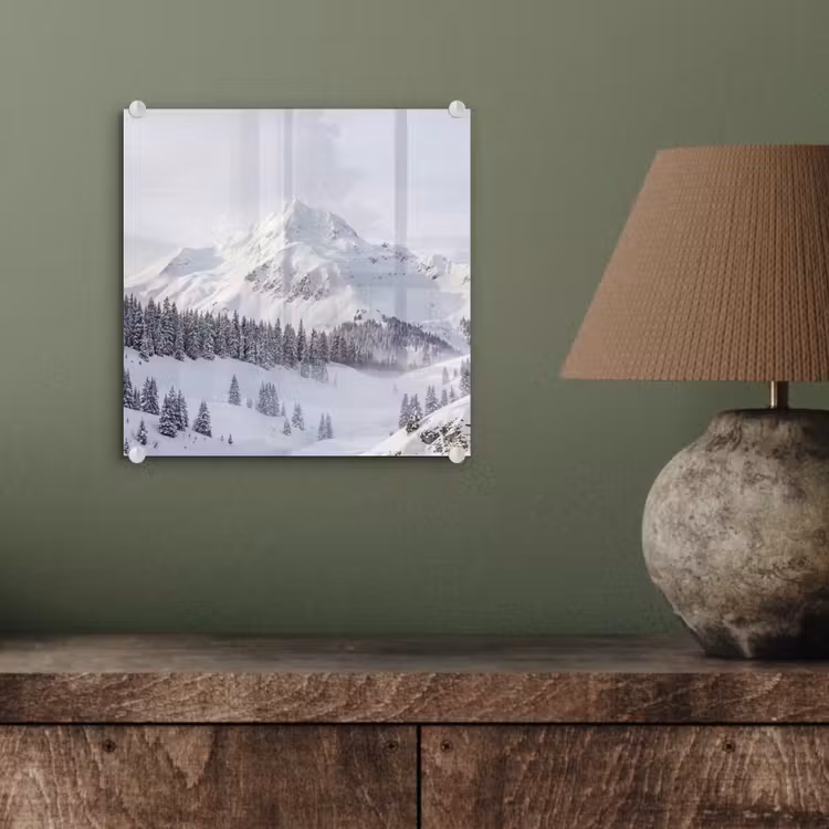 Berg - Sneeuw - Winter - Natuur - Wit plexiglas 5mm klein -sfeer3