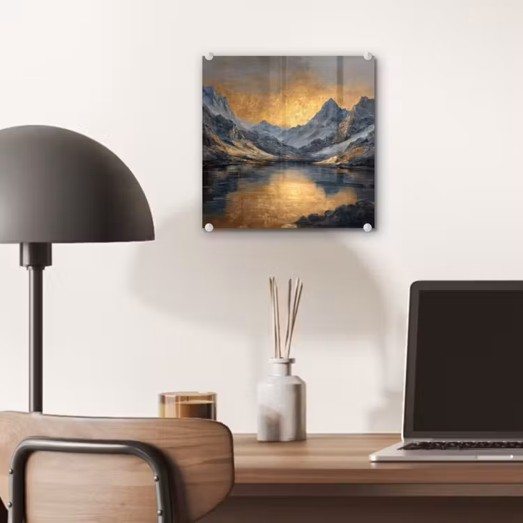 Berglandschap met Gouden Zonsondergang plexiglas 5mm klein -sfeer6