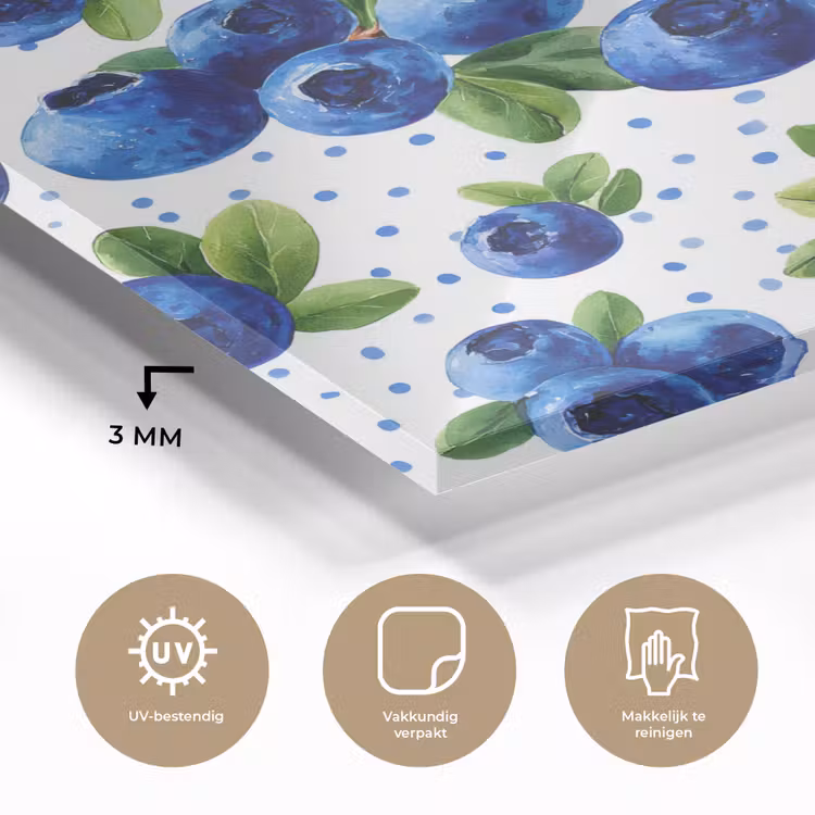 Bessen - Patroon - Blauw plexiglas 5mm klein 11 -sfeer2