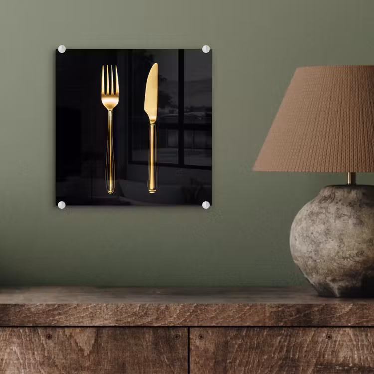 Bestek - Goud - Mes - Vork plexiglas 5mm klein -sfeer3