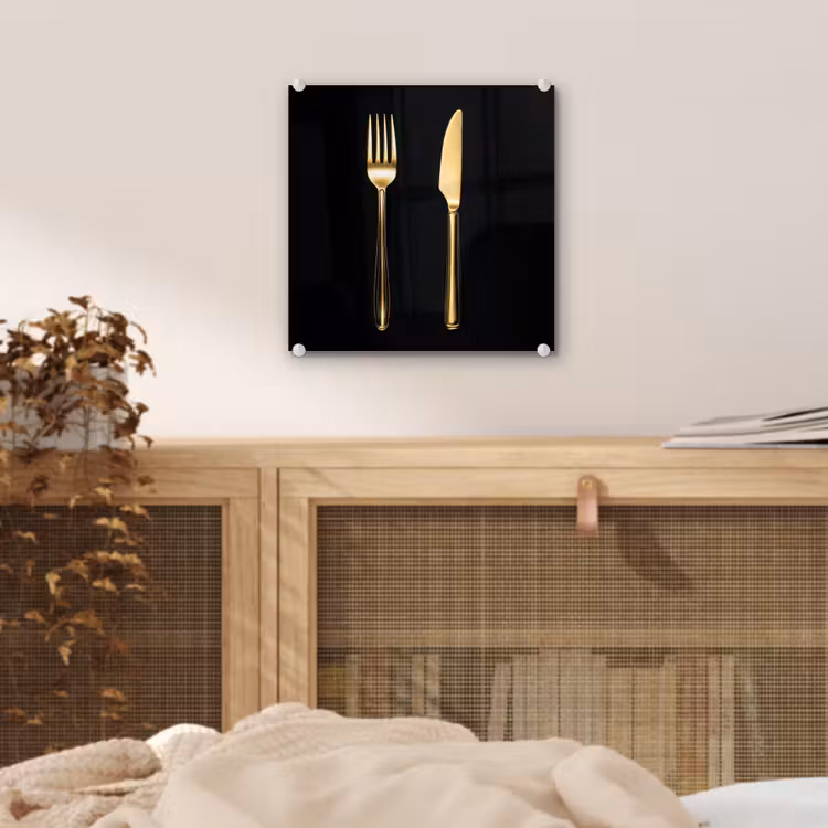 Bestek - Goud - Mes - Vork plexiglas 5mm klein -sfeer4