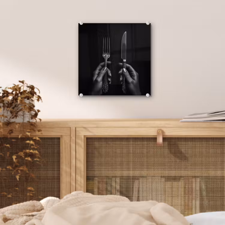 Bestek - Zwart - Wit plexiglas 5mm klein -sfeer4