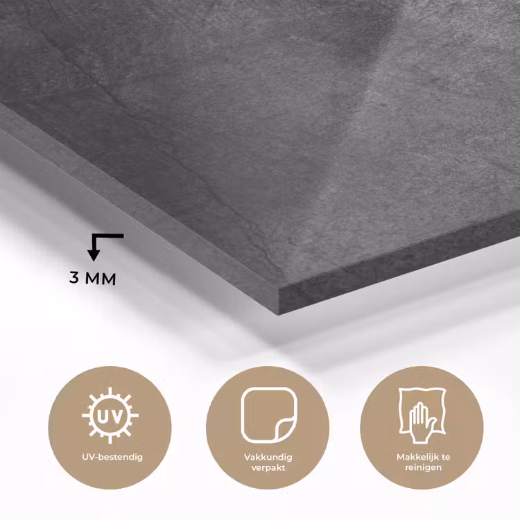 Beton - Structuur - Retro - Zwart - Grijs - Rustiek plexiglas 5mm klein -sfeer2