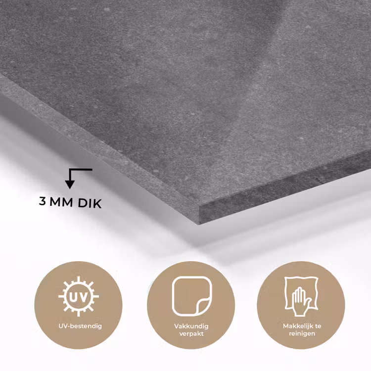 Beton - Zwart - Grijs - Rustiek - Industrieel plexiglas 5mm klein -sfeer2