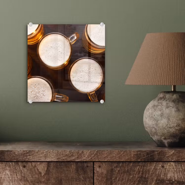 Bier - Glazen - Schuim - Hout - Drank plexiglas 5mm klein -sfeer3