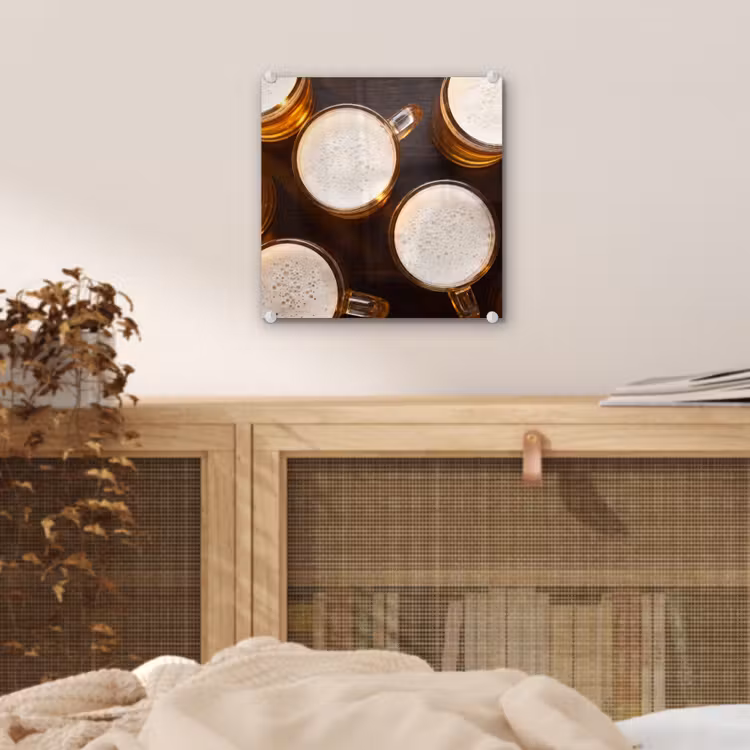 Bier - Glazen - Schuim - Hout - Drank plexiglas 5mm klein -sfeer4