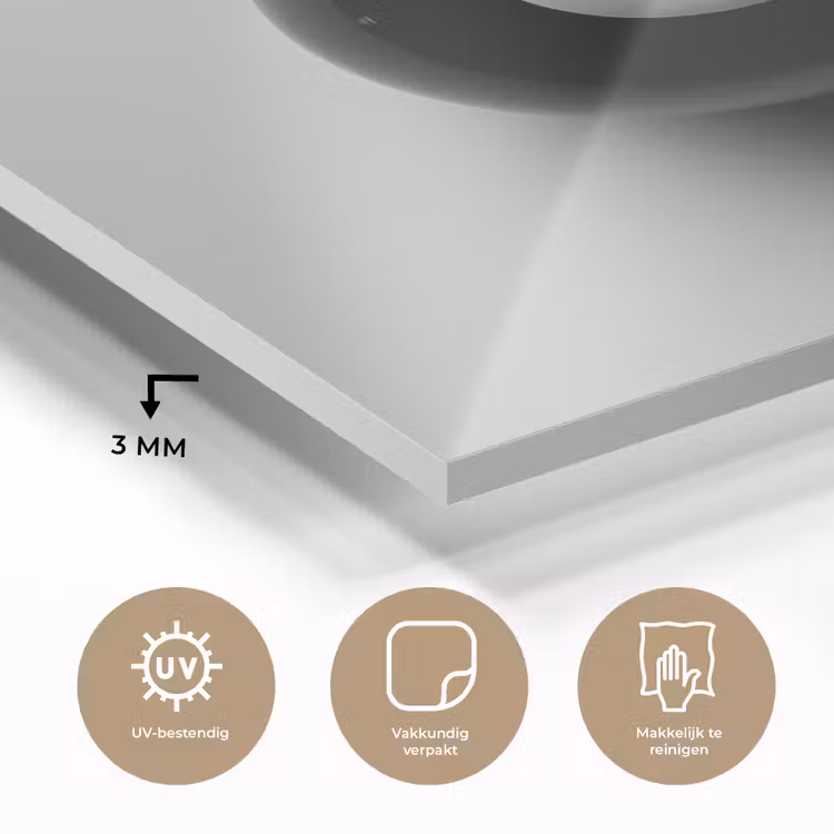 Biljartbal - Getal - Acht - Wit plexiglas 5mm klein -sfeer2