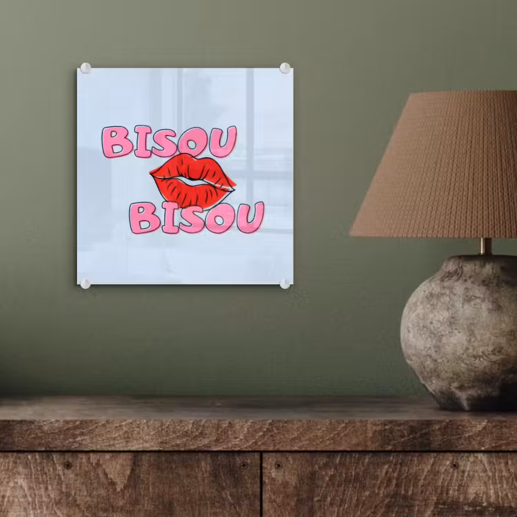 Bisou - Blauw - Roze - Lippen plexiglas 5mm klein -sfeer3