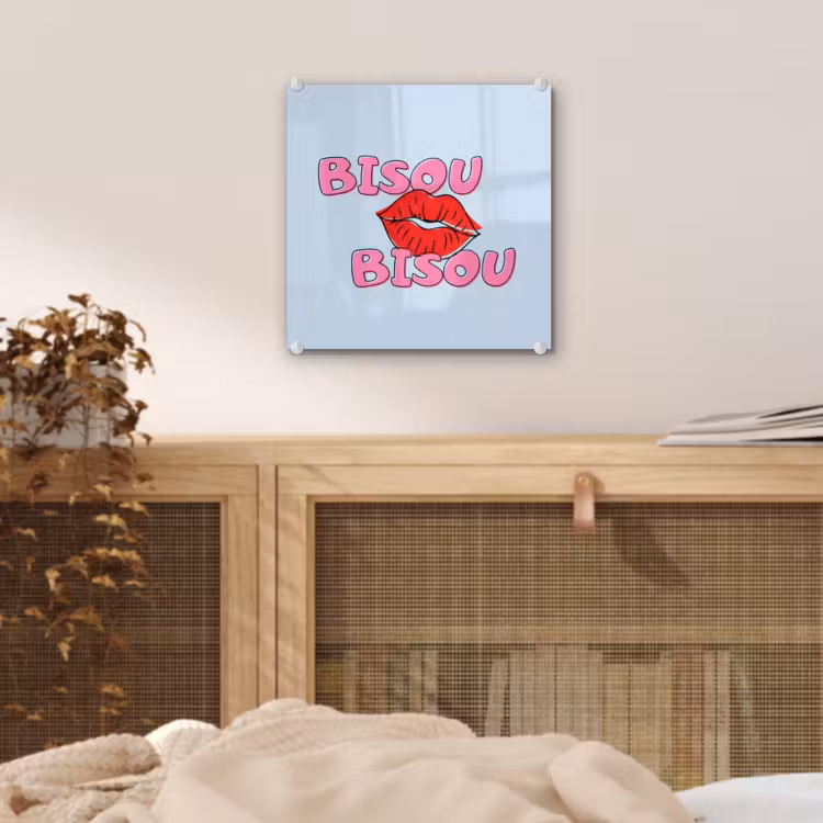 Bisou - Blauw - Roze - Lippen plexiglas 5mm klein -sfeer4