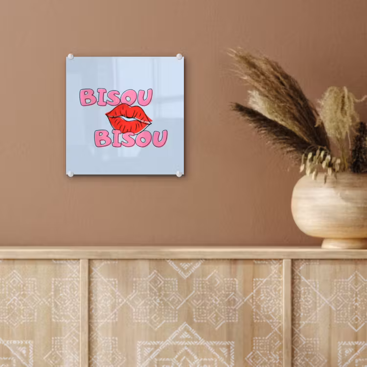 Bisou - Blauw - Roze - Lippen plexiglas 5mm klein -sfeer5