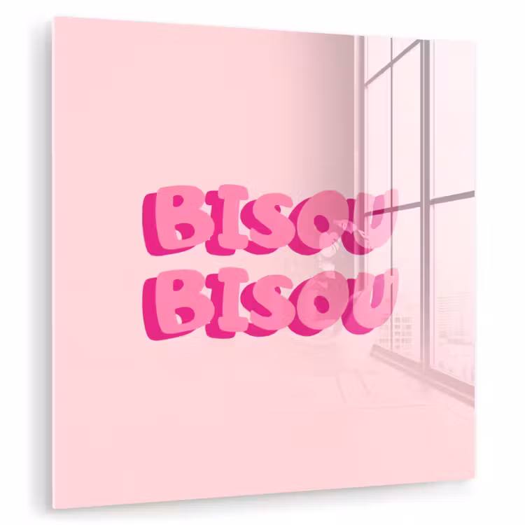 Bisou - Roze - Dikke letters plexiglas 5mm klein -zzzproduct_nieuw