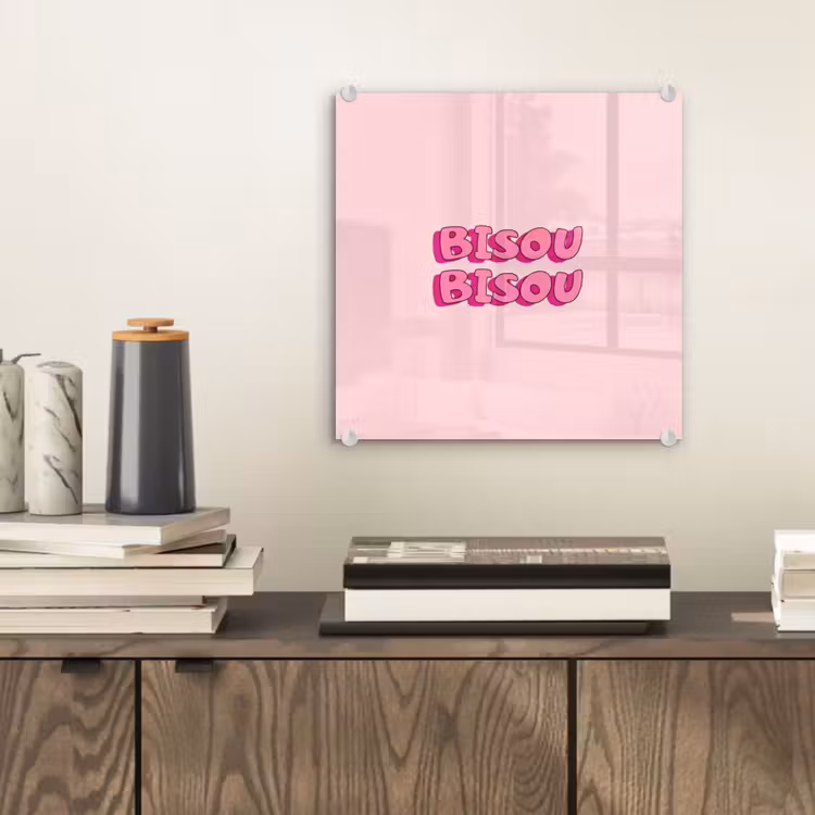 Bisou - Roze - Schaduw plexiglas 5mm klein -sfeer1