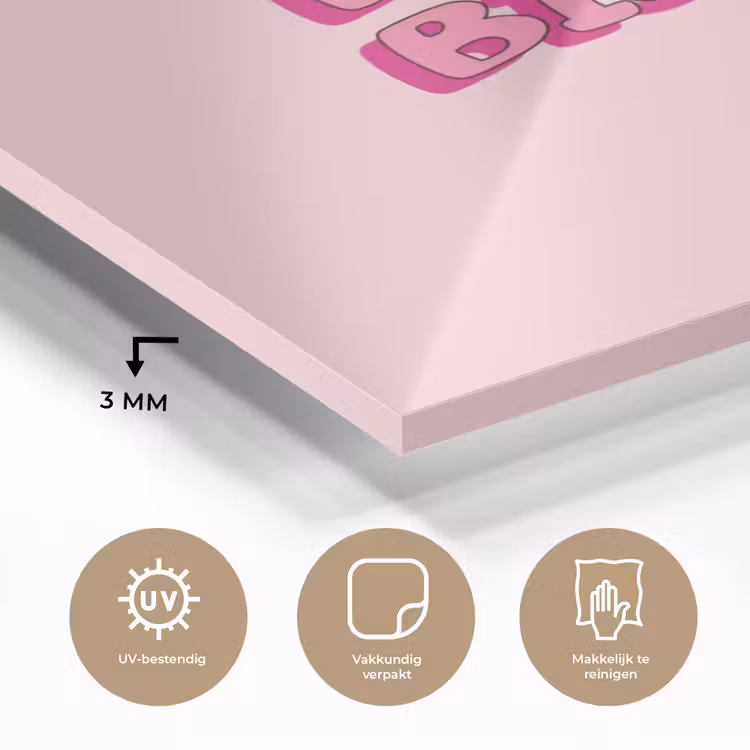 Bisou - Roze - Schaduw plexiglas 5mm klein -sfeer2