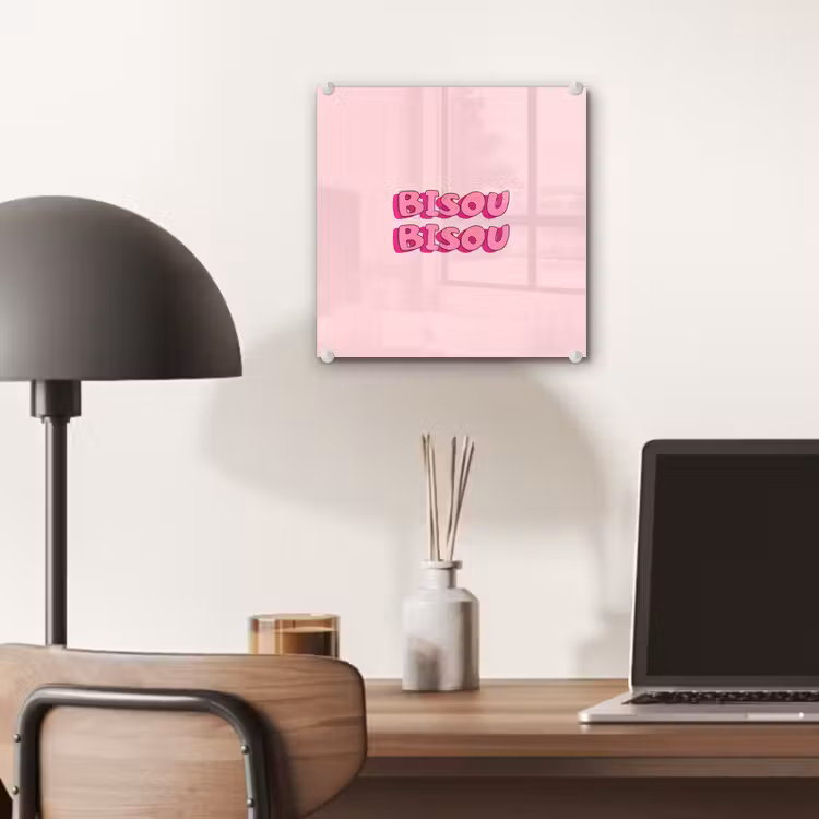 Bisou - Roze - Schaduw plexiglas 5mm klein -sfeer6