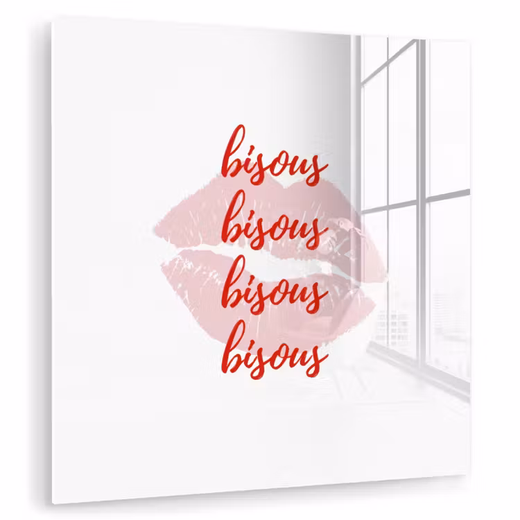 Bisous - Lip - Wit - Rood plexiglas 5mm klein -zzzproduct_nieuw