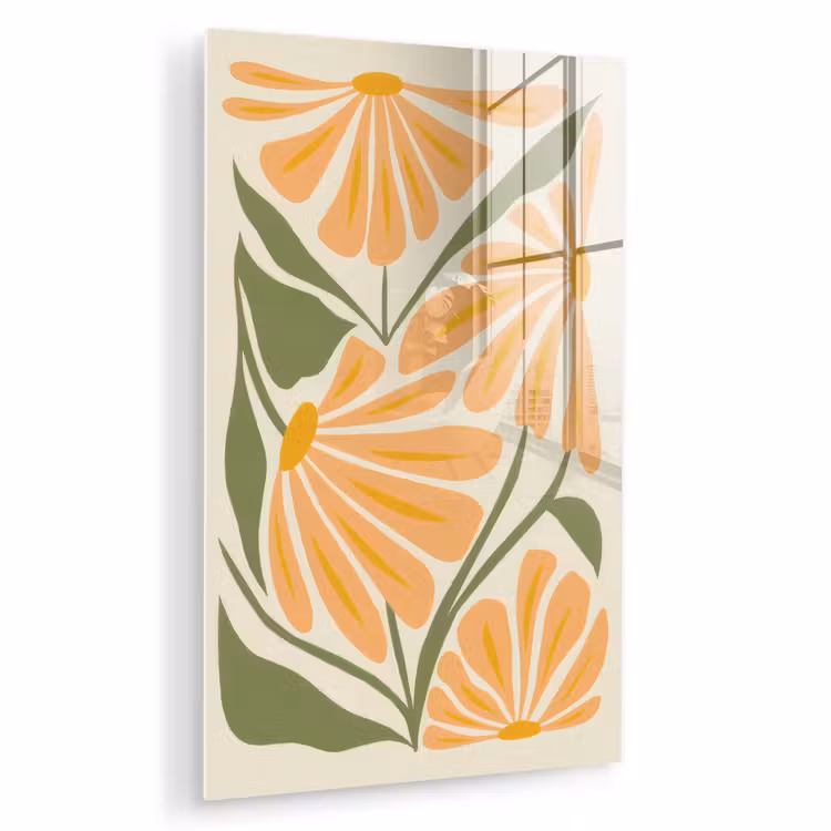 Blaadjes - Zachtoranje - Bloemen plexiglas 5mm klein -zzzproduct_nieuw