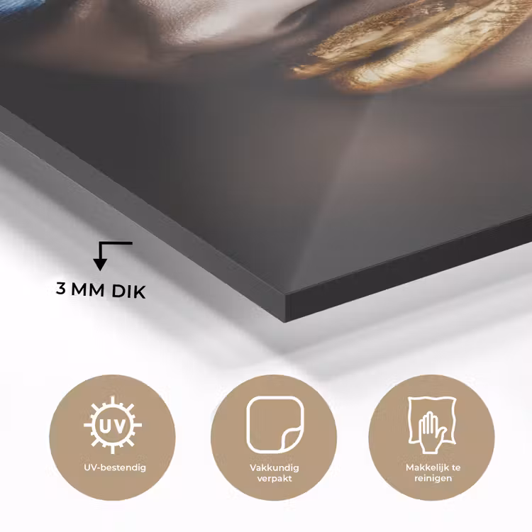 Black and Gold - Vrouw - Make up plexiglas 5mm klein -sfeer2