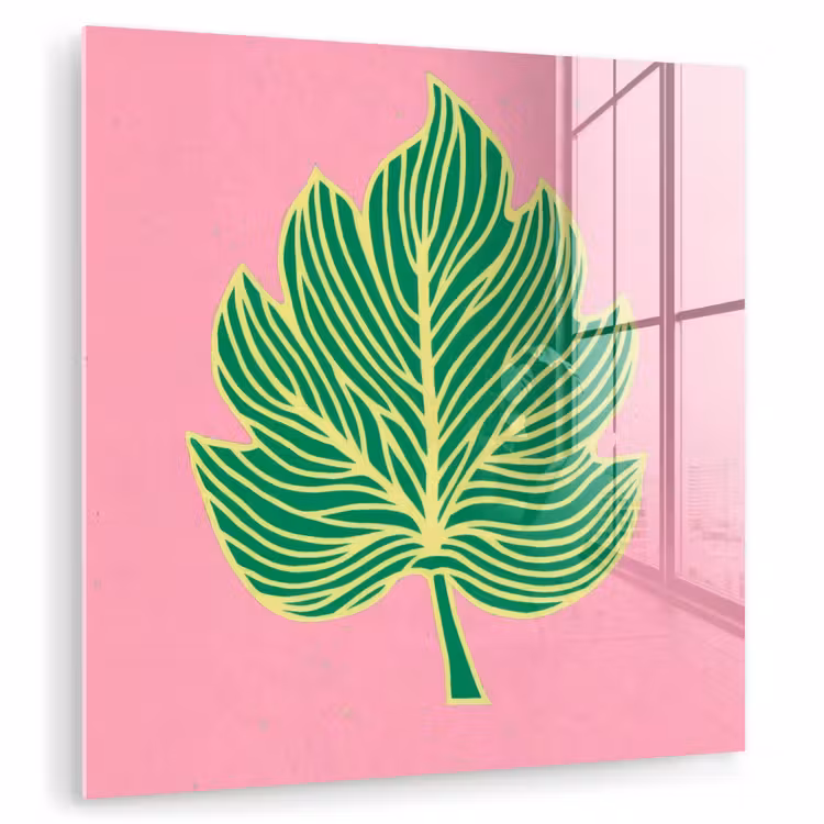 Blad - Groen - Illustratie - Minimalistisch plexiglas 5mm klein -zzzproduct_nieuw