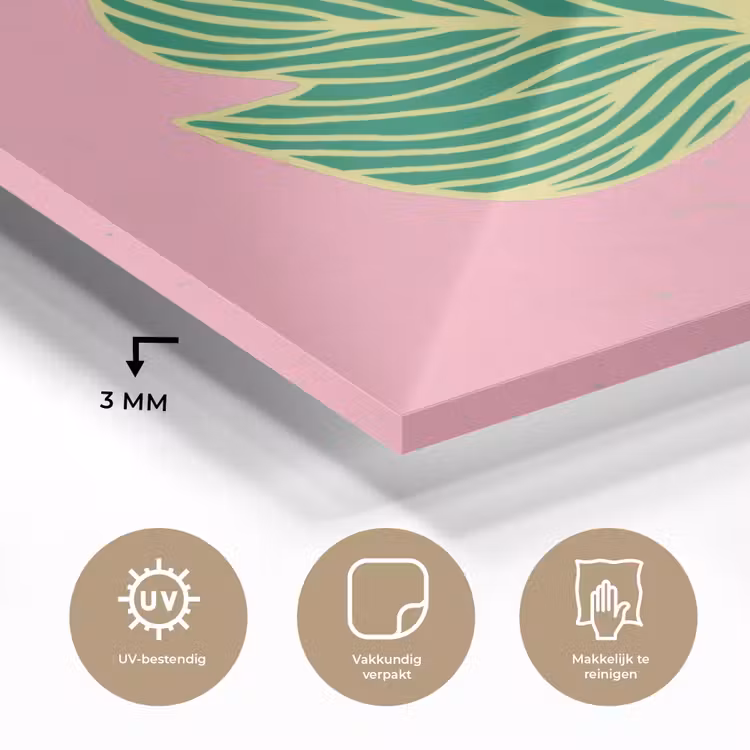 Blad - Groen - Illustratie - Minimalistisch plexiglas 5mm klein -sfeer2