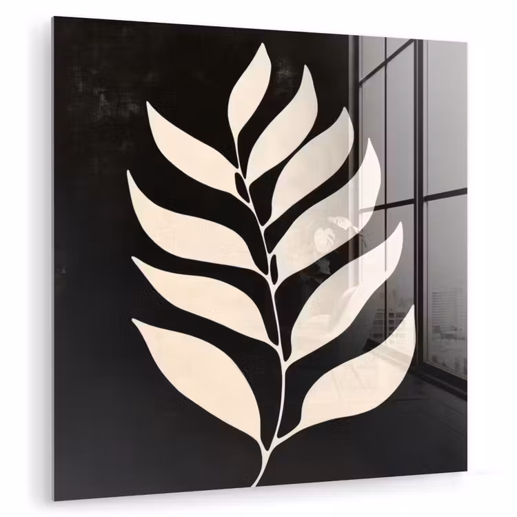 Blad - Wit - Minimalistisch plexiglas 5mm klein -zzzproduct_nieuw