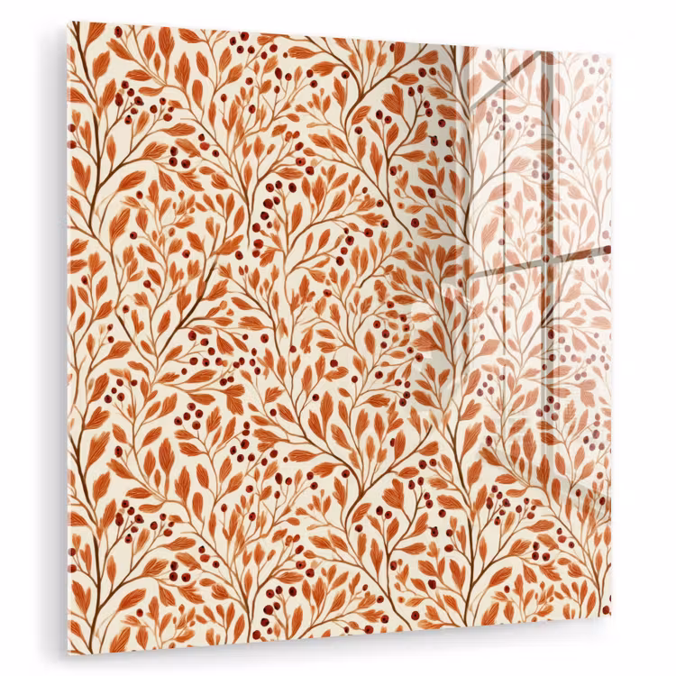 Bladeren - Botanisch - Terracotta plexiglas 5mm klein 11 -zzzproduct_nieuw