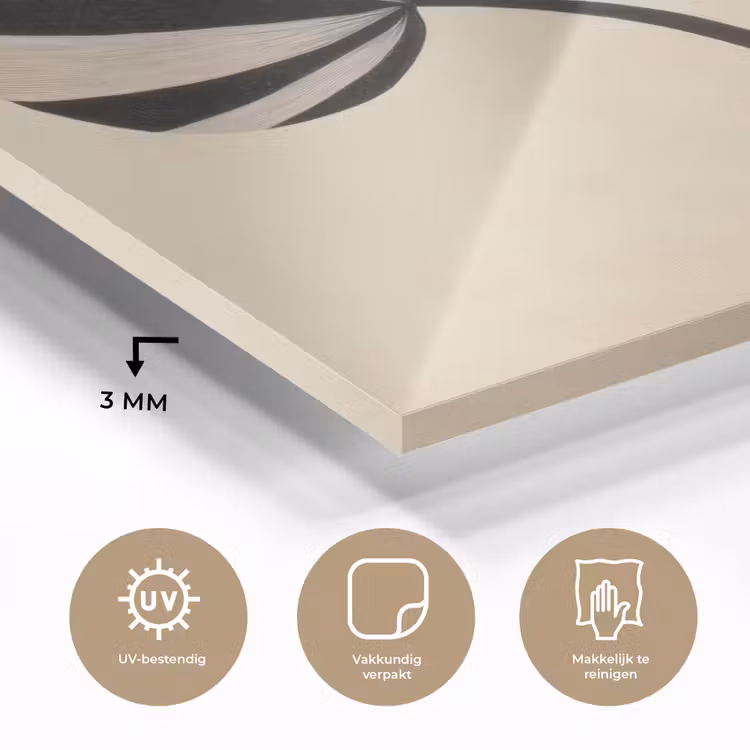 Bladeren - Gestreept - Stengel - Beige plexiglas 5mm klein -sfeer2