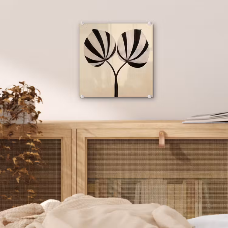 Bladeren - Gestreept - Stengel - Beige plexiglas 5mm klein -sfeer4