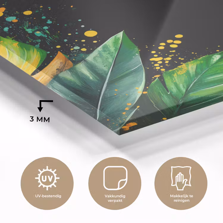 Bladeren - Groen - Geel - Verf - Jungle plexiglas 5mm klein -sfeer2