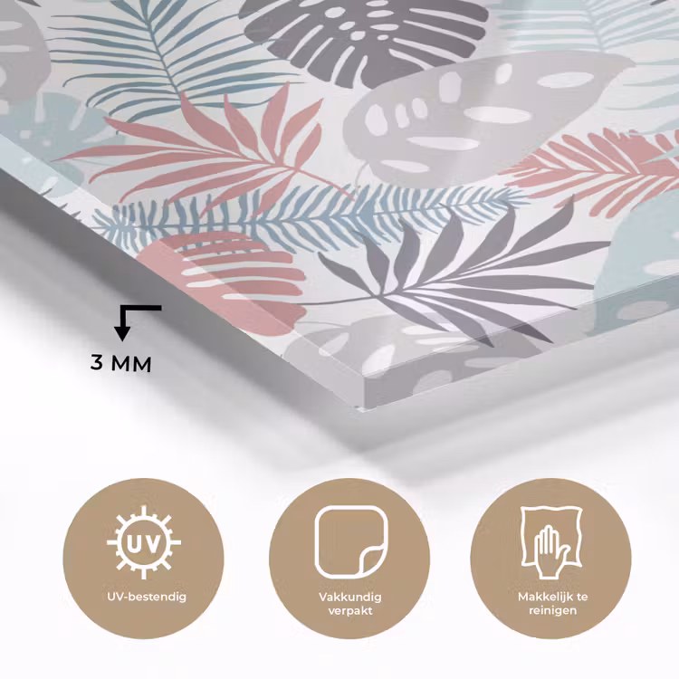 Bladeren - Jungle - Pastel - Tropisch plexiglas 5mm klein -sfeer2