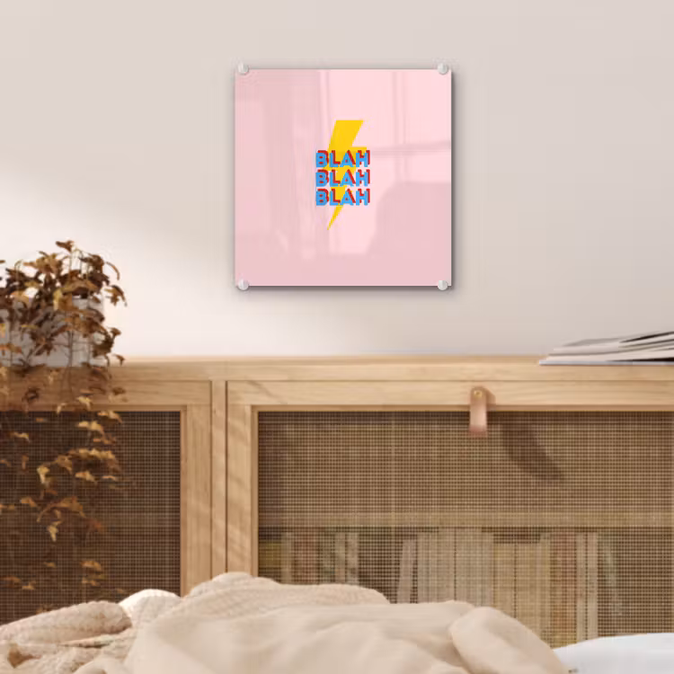 Blah - Bliksem - Roze plexiglas 5mm klein -sfeer4