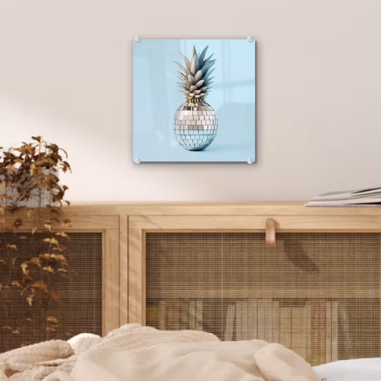 Blauw - Ananas - Disco - Discobal plexiglas 5mm klein -sfeer4