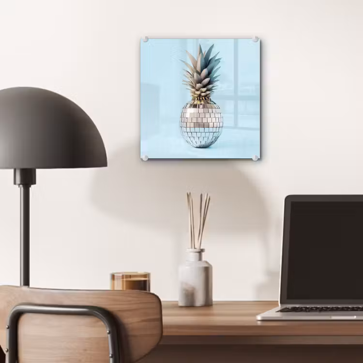 Blauw - Ananas - Disco - Discobal plexiglas 5mm klein -sfeer6