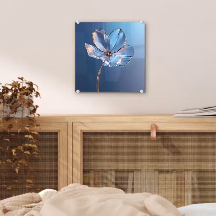 Blauw - Bloem - Glazen - Sierlijk plexiglas 5mm klein -sfeer4
