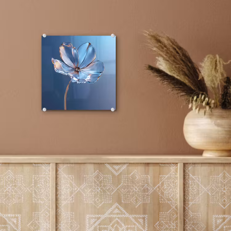 Blauw - Bloem - Glazen - Sierlijk plexiglas 5mm klein -sfeer5