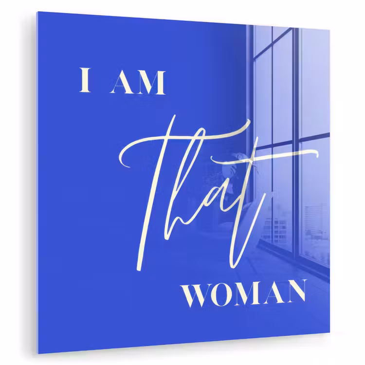 Blauw - I am that woman - Sierlijk - Minimalistisch plexiglas 5mm klein -zzzproduct_nieuw