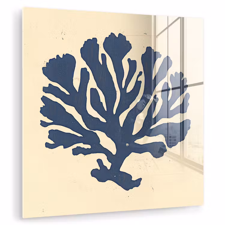 Blauw koraal - Vertakkingen - Beige plexiglas 5mm klein -zzzproduct_nieuw