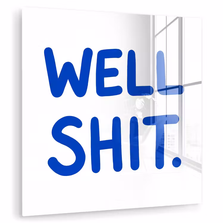Blauw - Quote - Wit plexiglas 5mm klein -zzzproduct_nieuw