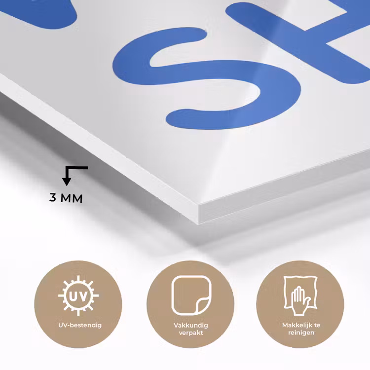 Blauw - Quote - Wit plexiglas 5mm klein -sfeer2