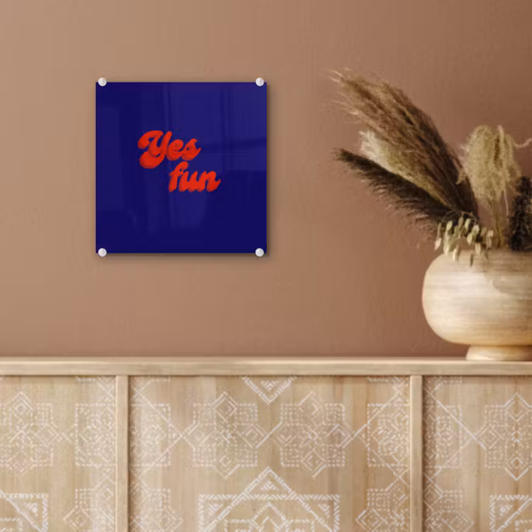 Blauw - Rood - Yes fun - 3D plexiglas 5mm klein -sfeer5